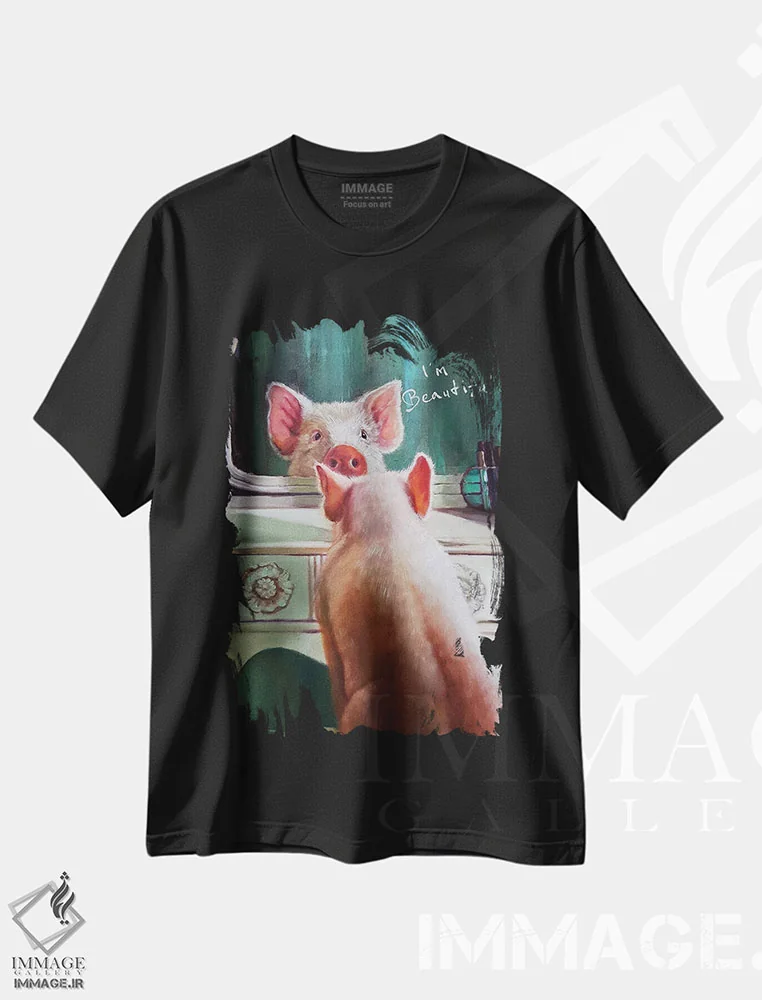 تیشرت مشکی طرح دار تأیید، هنر فاخر معاصر اثر لوسیا هفرنان | immage.ir