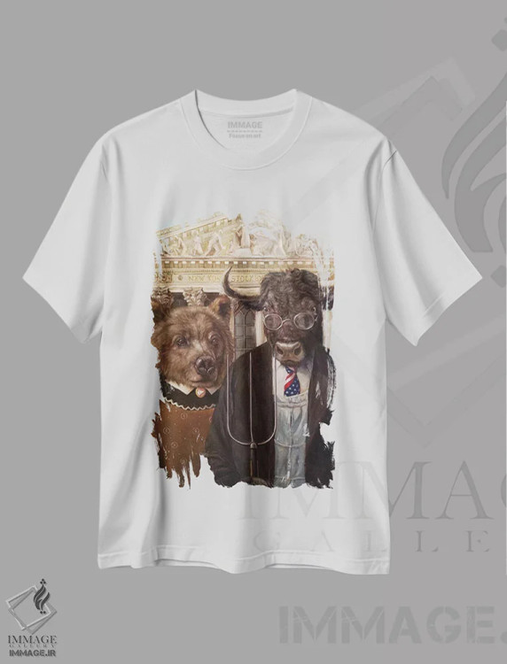 تیشرت سفید طرح دار گوتیک وال استریت ۲، مدیوم اثر لوسیا هفرنان | immage.ir