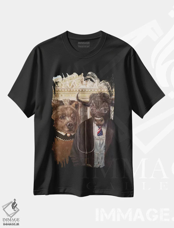 تیشرت مشکی طرح دار گوتیک وال استریت ۲، مدیوم اثر لوسیا هفرنان | فروشگاه ایماژ