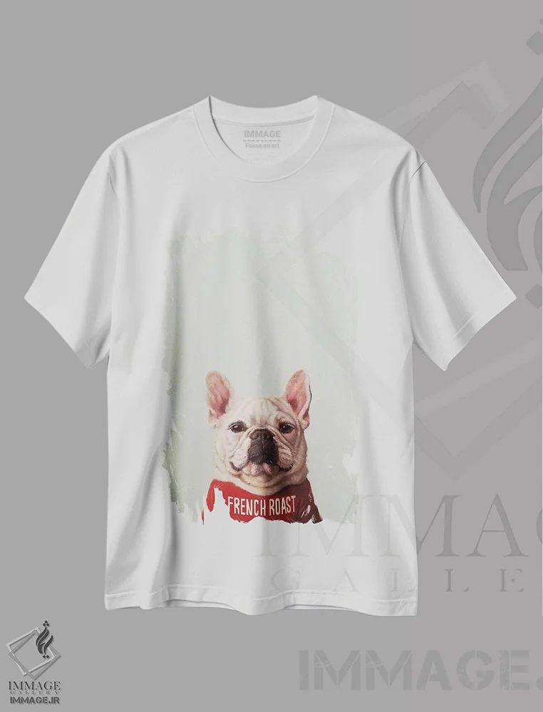 تیشرت سفید طرح دار رُست فرانسوی، هنر فاخر معاصر اثر لوسیا هفرنان | immage.ir
