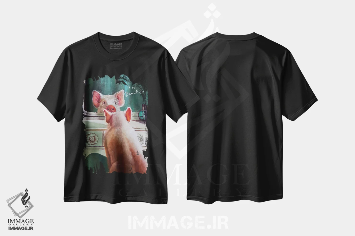 تیشرت مشکی طرح دار تأیید، هنر فاخر معاصر اثر لوسیا هفرنان | immage.ir