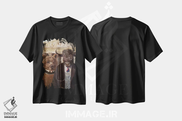 تیشرت مشکی طرح دار گوتیک وال استریت ۲، مدیوم اثر لوسیا هفرنان | فروشگاه ایماژ