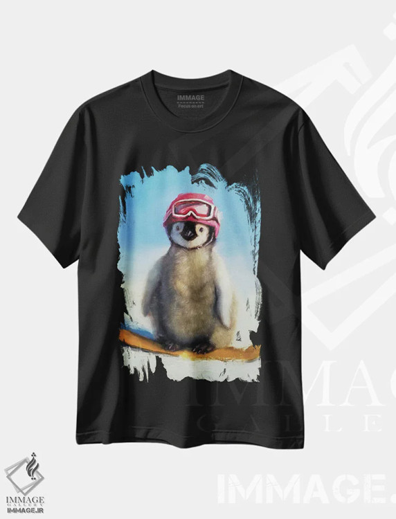 تیشرت مشکی طرح دار مد اسنوبورد، مدیوم اثر لوسیا هفرنان | فروشگاه ایماژ