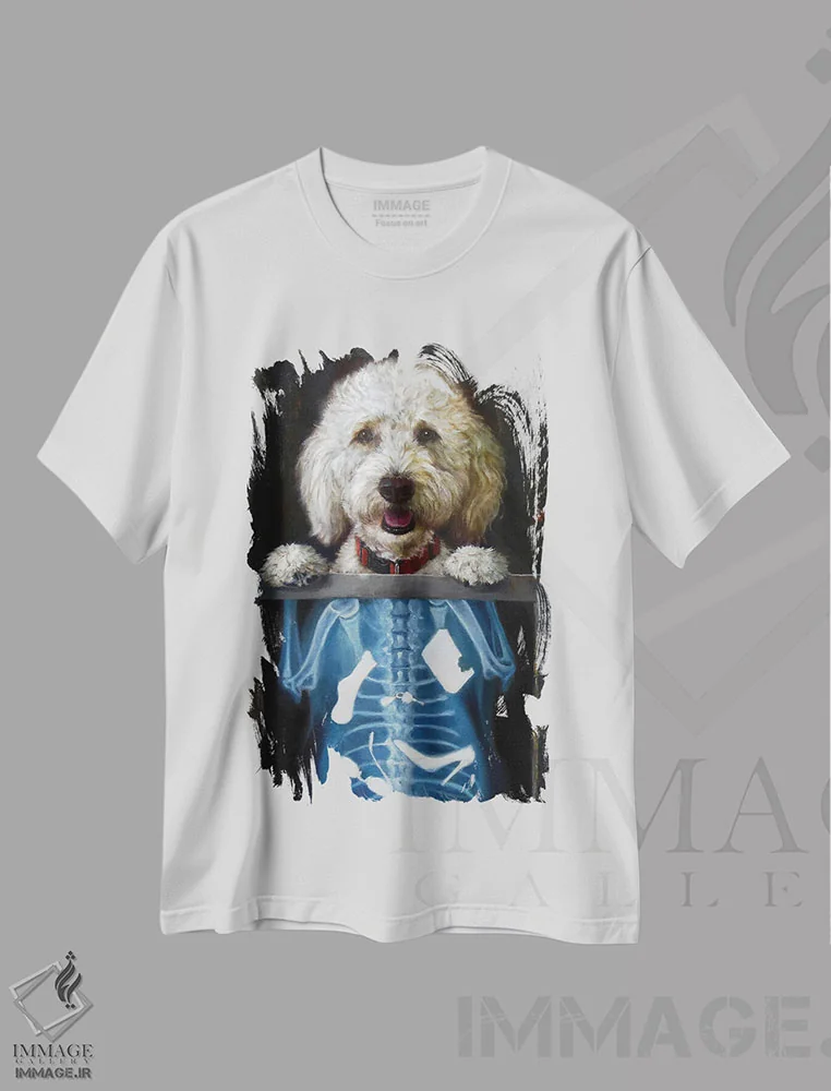 تیشرت سفید طرح دار داستان درونی، هنر فاخر معاصر اثر لوسیا هفرنان | فروشگاه ایماژ