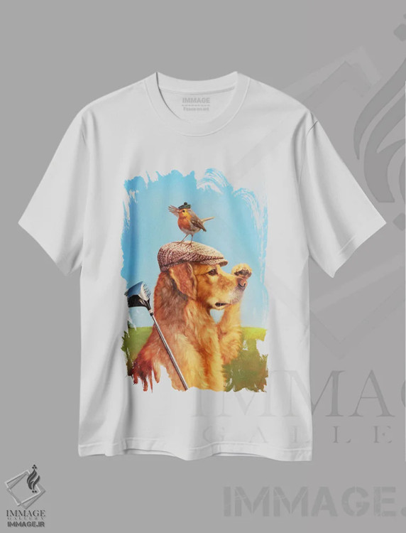 تیشرت سفید طرح دار توپ گم شده، دکور معاصر اثر لوسیا هفرنان | فروشگاه ایماژ