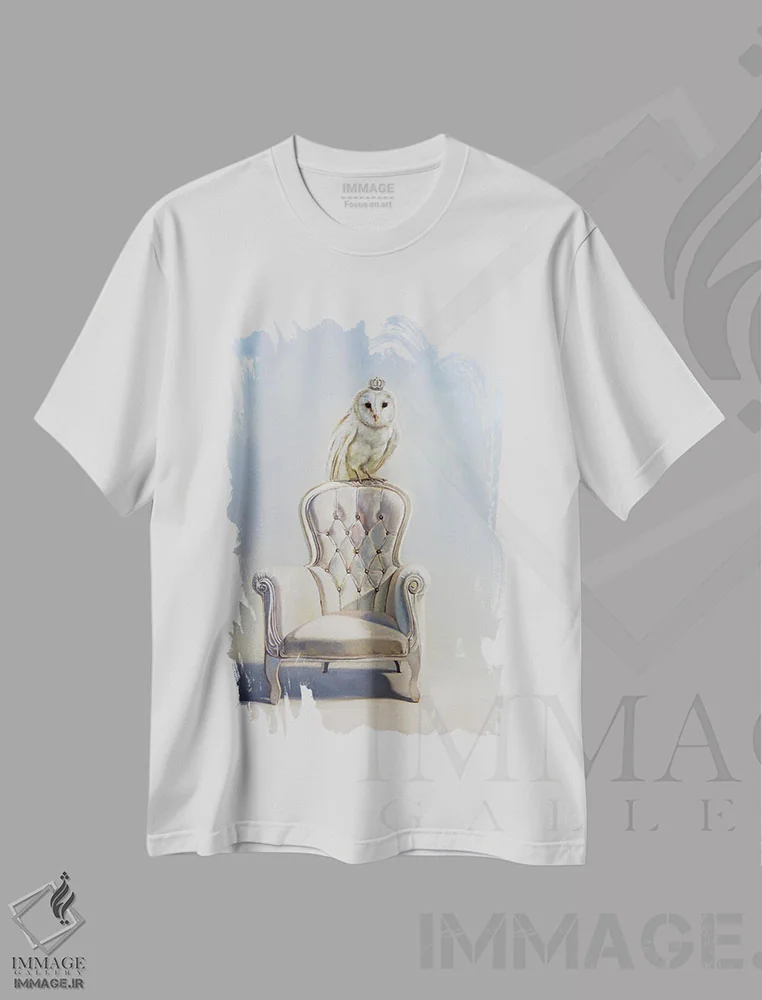 تیشرت سفید طرح دار ملکه برفی، هنر دیجیتال اثر لوسیا هفرنان | فروشگاه ایماژ
