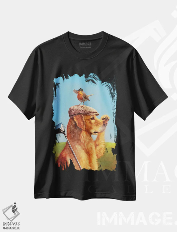 تیشرت مشکی طرح دار توپ گم شده، دکور معاصر اثر لوسیا هفرنان | immage.ir