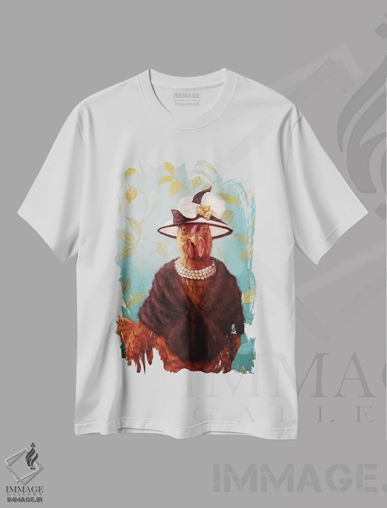 تیشرت سفید طرح دار شیک بالای شهر، دکور معاصر اثر لوسیا هفرنان | immage.ir