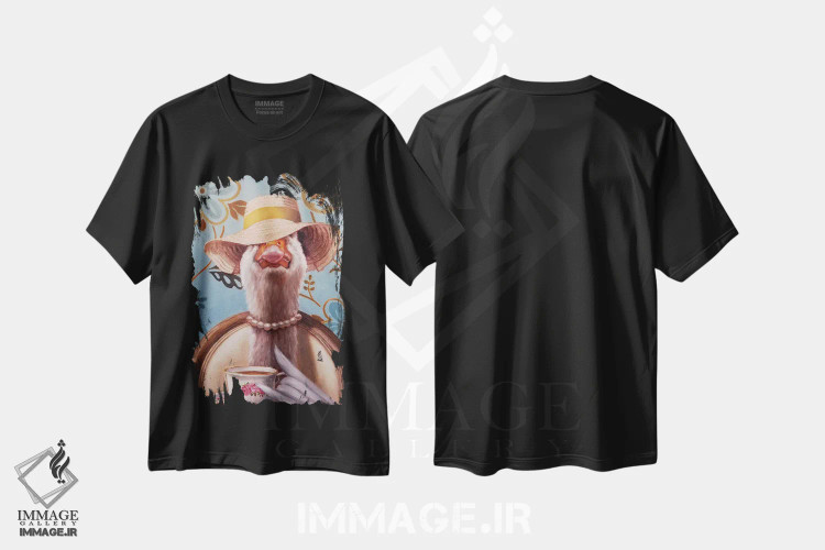 تیشرت مشکی طرح دار چای عصرانه مجلل، دکور معاصر اثر لوسیا هفرنان | immage.ir