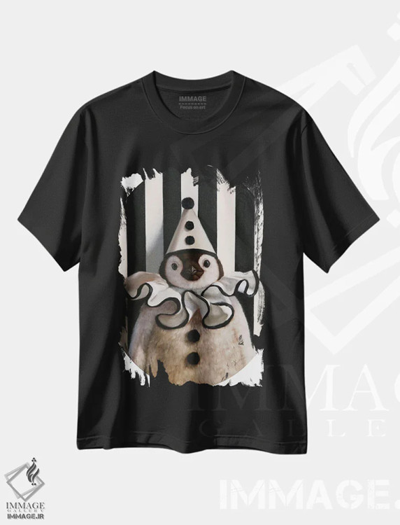 تیشرت مشکی طرح دار اجراکنندهٔ ساکت، هنر دیجیتال اثر لوسیا هفرنان | immage.ir