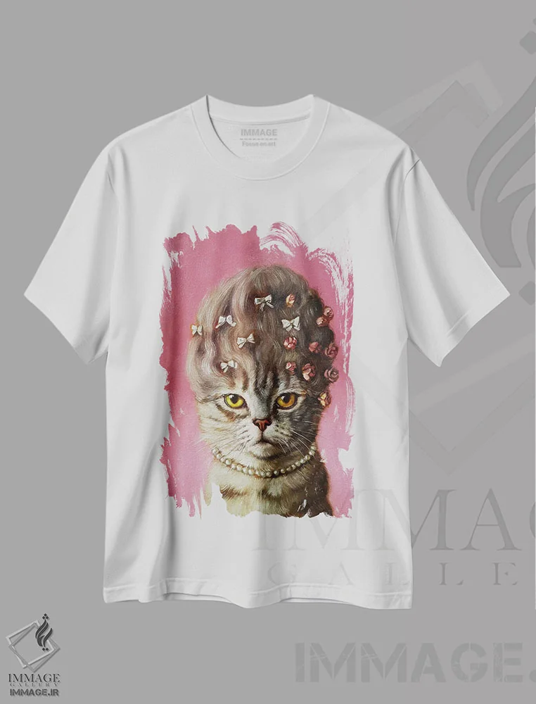 تیشرت سفید طرح دار ماری کتُوینت اثر لوسیا هفرنان | فروشگاه ایماژ