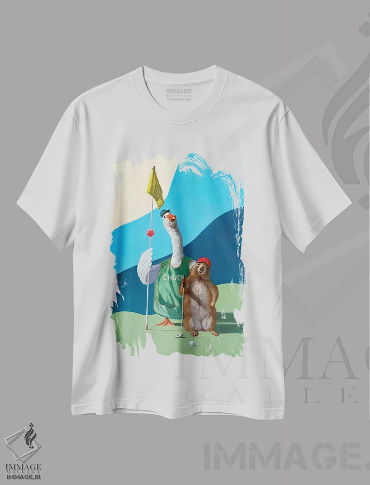 تیشرت سفید طرح دار جفت کامل، هنر دیجیتال اثر لوسیا هفرنان | immage.ir