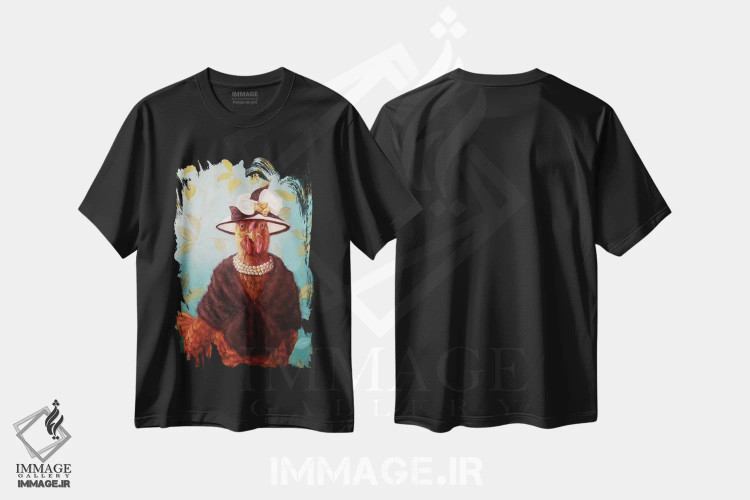 تیشرت مشکی طرح دار شیک بالای شهر، دکور معاصر اثر لوسیا هفرنان | فروشگاه ایماژ