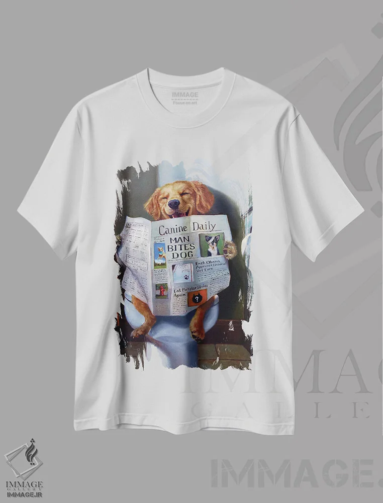 تیشرت سفید طرح دار خیلی بامزه، هنر فاخر معاصر اثر لوسیا هفرنان | immage.ir