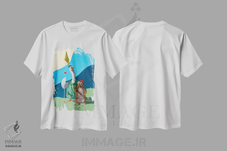 تیشرت سفید طرح دار جفت کامل، هنر دیجیتال اثر لوسیا هفرنان | immage.ir