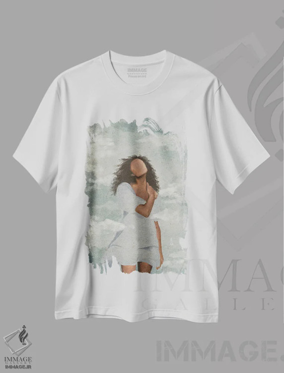 تیشرت سفید طرح دار بازدم، هنر آمریکایی آفریقایی تبار اثر هلینا اکنم | فروشگاه ایماژ