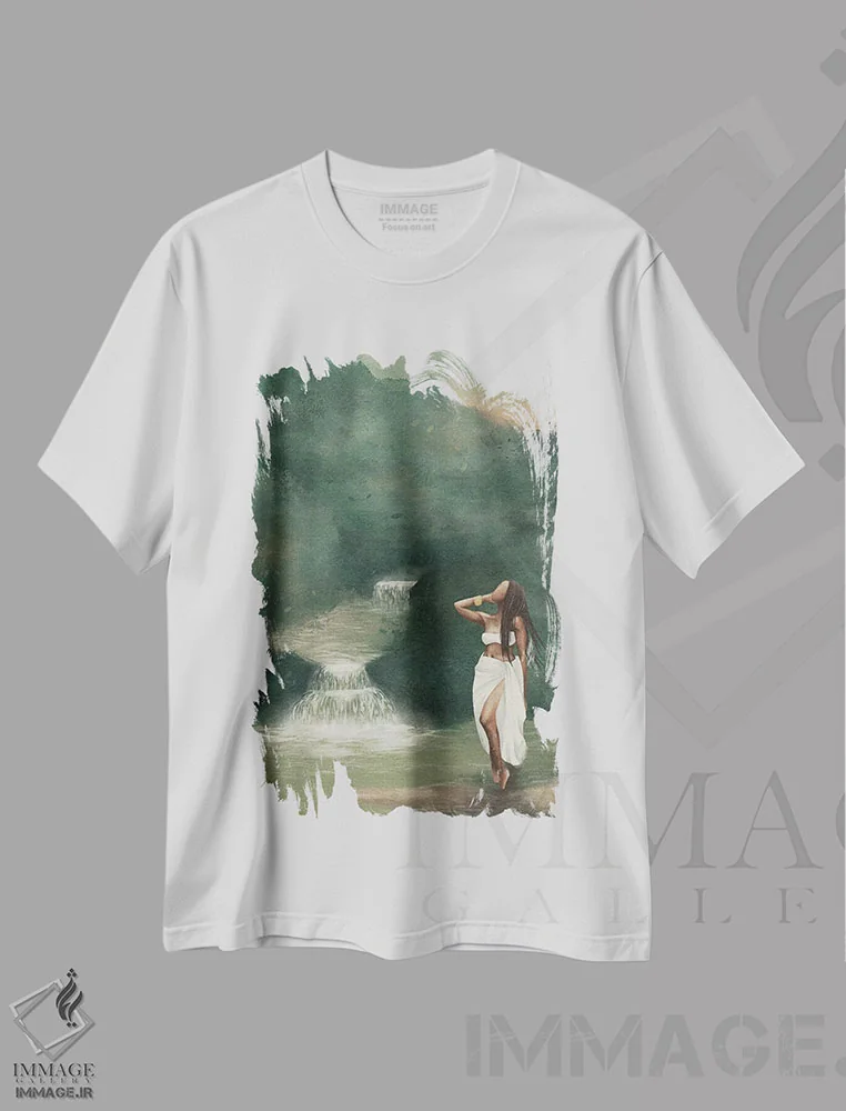 تیشرت سفید طرح دار بهشت دو، هنر آمریکایی آفریقایی تبار اثر هلینا اکنم | immage.ir