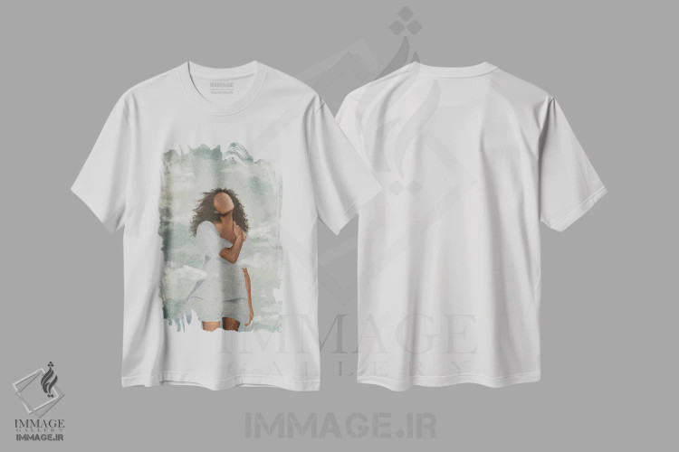 تیشرت سفید طرح دار بازدم، هنر آمریکایی آفریقایی تبار اثر هلینا اکنم | فروشگاه ایماژ