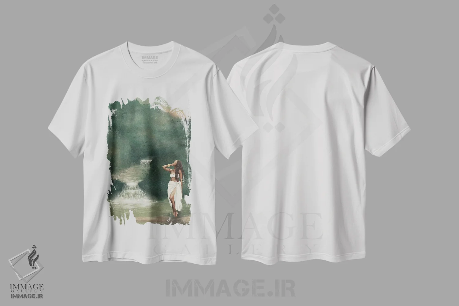 تیشرت سفید طرح دار بهشت دو، هنر آمریکایی آفریقایی تبار اثر هلینا اکنم | immage.ir