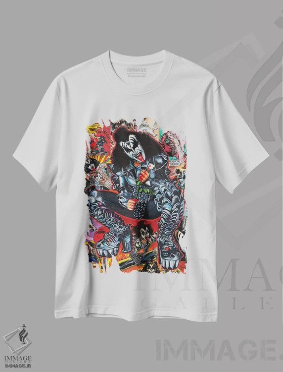 تیشرت سفید طرح دار کمیک دیو، دست نقاشی و طراحی دستی اثر هنر کریس هافمن | immage.ir