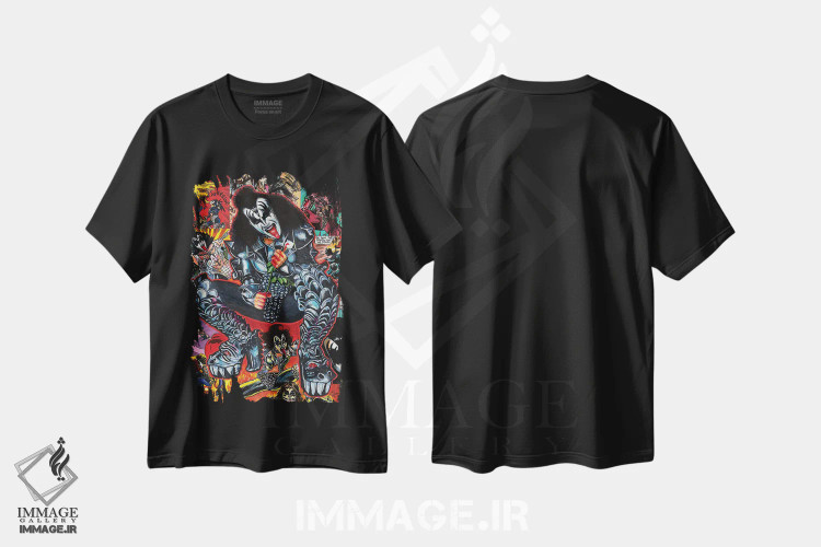تیشرت مشکی طرح دار کمیک دیو، دست نقاشی و طراحی دستی اثر هنر کریس هافمن | فروشگاه ایماژ