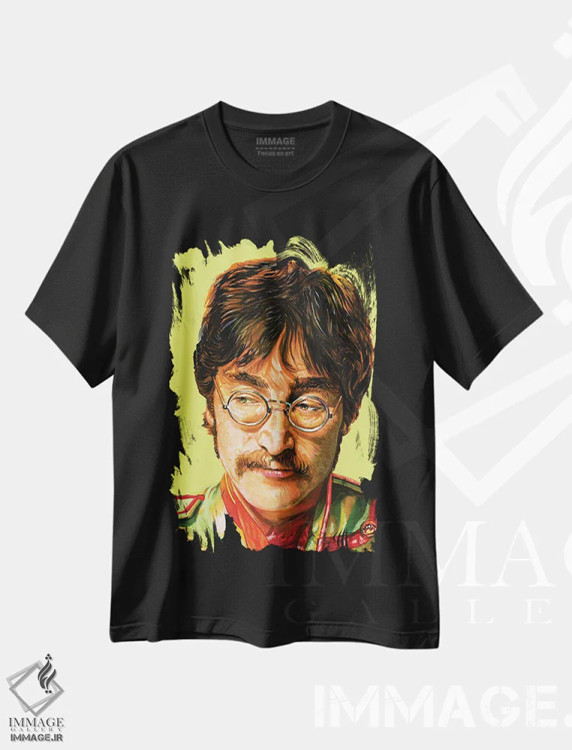 تیشرت مشکی طرح دار جان، دست نقاشی و طراحی دستی اثر هنر کریس هافمن | immage.ir