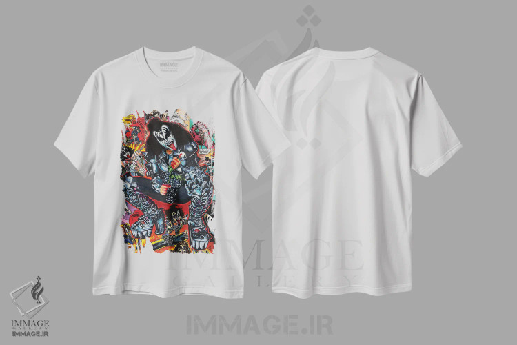 تیشرت سفید طرح دار کمیک دیو، دست نقاشی و طراحی دستی اثر هنر کریس هافمن | immage.ir