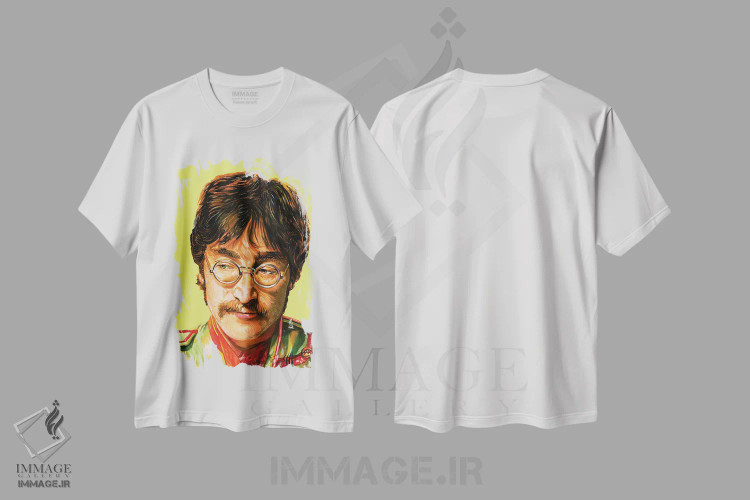 تیشرت سفید طرح دار جان، دست نقاشی و طراحی دستی اثر هنر کریس هافمن | فروشگاه ایماژ