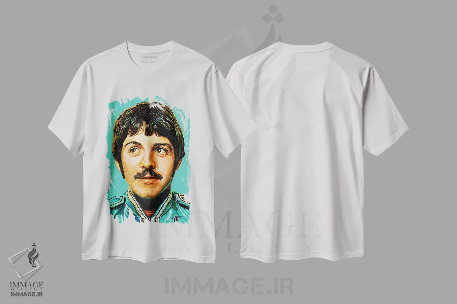 تیشرت سفید طرح دار پاول، دست نقاشی و طراحی دستی اثر هنر کریس هافمن | immage.ir