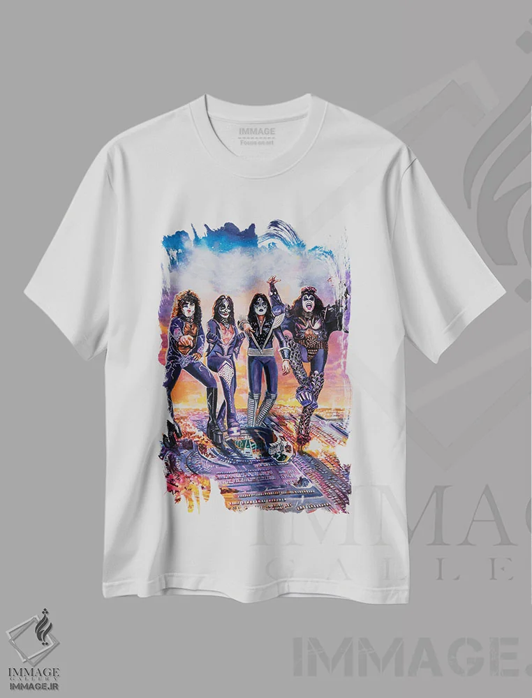 تیشرت سفید طرح دار کیس ۱۹۷۸، دست نقاشی و طراحی دستی اثر هنر کریس هافمن | فروشگاه ایماژ