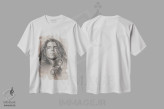 تیشرت سفید طرح دار مایکل هاتچنس، دست نقاشی و طراحی دستی اثر هنر کریس هافمن | immage.ir
