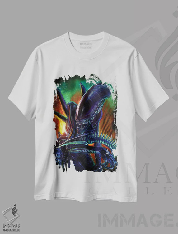 تیشرت سفید طرح دار بیگانه اثر هنر کریس هافمن | فروشگاه ایماژ