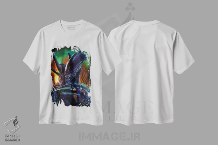 تیشرت سفید طرح دار بیگانه اثر هنر کریس هافمن | فروشگاه ایماژ
