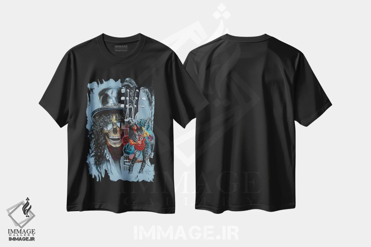 تیشرت مشکی طرح دار کولاژ اسلش، دست نقاشی و طراحی دستی اثر هنر کریس هافمن | immage.ir