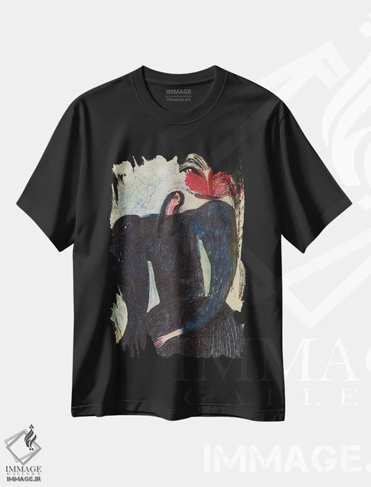 تیشرت مشکی طرح دار جادوی لحظه ای، تزئینی اثر هانیه قشقایی | immage.ir