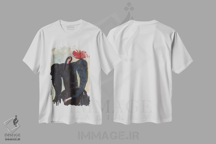 تیشرت سفید طرح دار جادوی لحظه ای، تزئینی اثر هانیه قشقایی | فروشگاه ایماژ