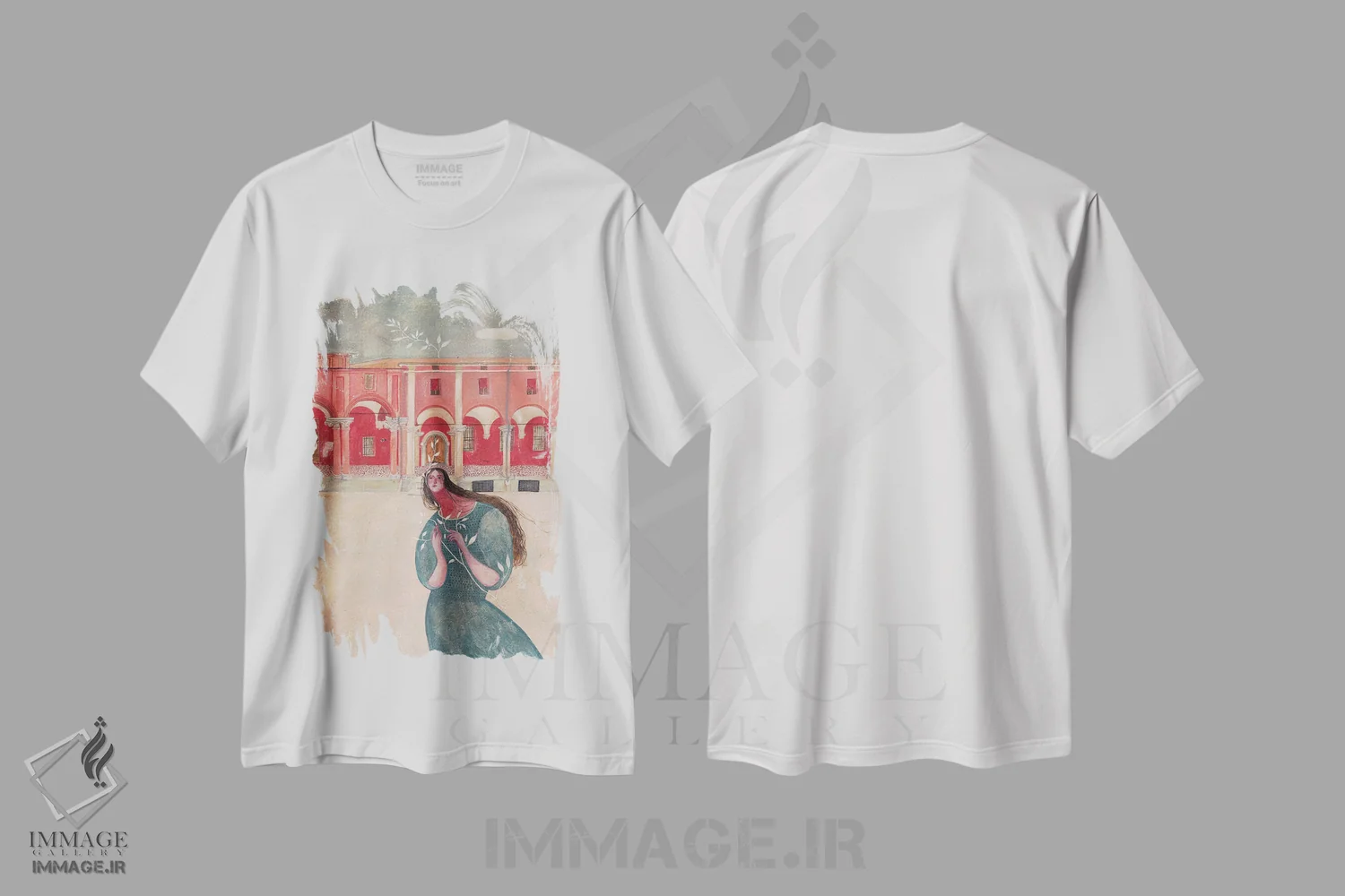 تیشرت سفید طرح دار ریشه هایی که پرواز می کنند، تزئینی اثر هانیه قشقایی | immage.ir