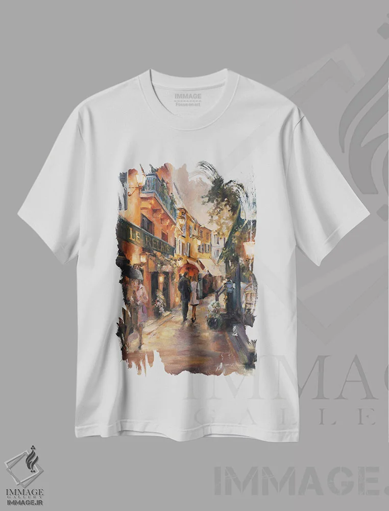 تیشرت سفید طرح دار عصرگاهی در پاریس، دکور معاصر اثر مریلین هاگمن | immage.ir
