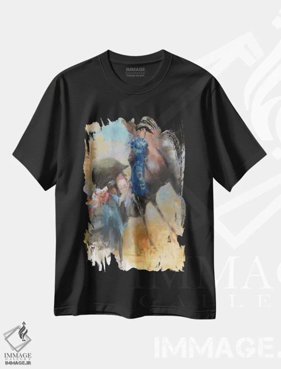 تیشرت مشکی طرح دار روز روبان آبی، تزئینی اثر مریلین هاگمن | فروشگاه ایماژ