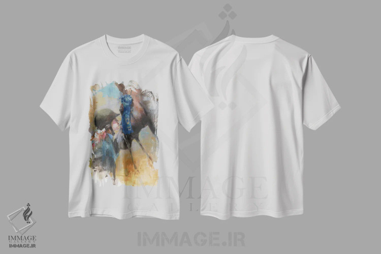 تیشرت سفید طرح دار روز روبان آبی، تزئینی اثر مریلین هاگمن | immage.ir