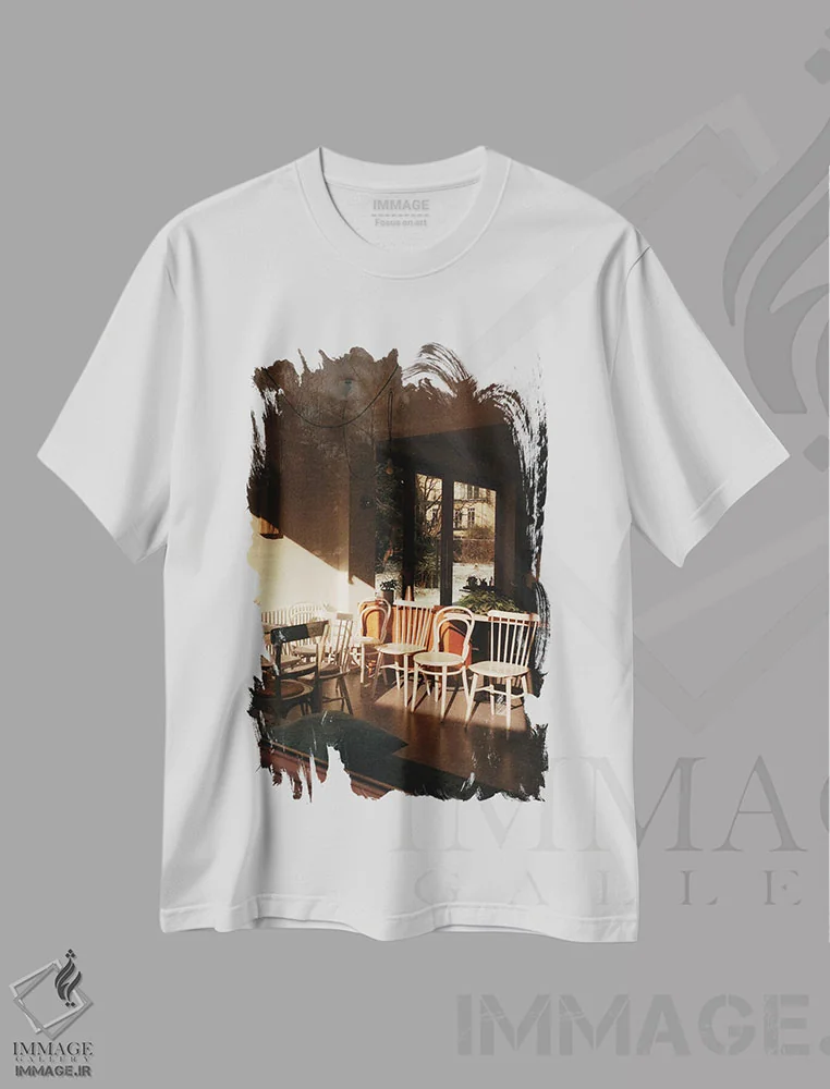 تیشرت سفید طرح دار حال وهوای آنالوگ، دکور معاصر اثر سباستین هیلگتاگ | immage.ir