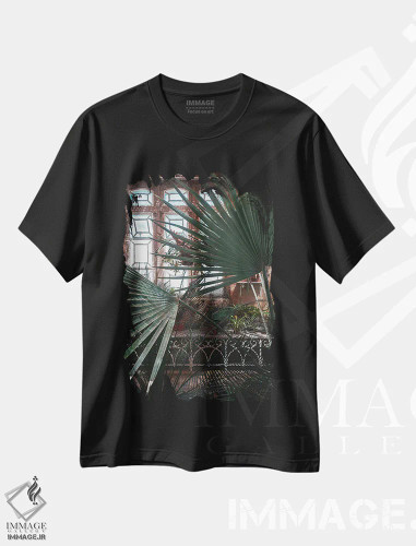 تیشرت مشکی طرح دار گلخانه گرمسیری ۲، دکور معاصر اثر سباستین هیلگتاگ | فروشگاه ایماژ