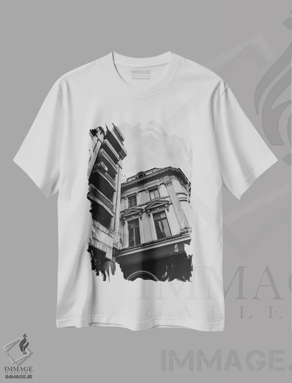 تیشرت سفید طرح دار عشق معماری ۲، هنر تزئینی سیاه و سفید اثر سباستین هیلگتاگ | فروشگاه ایماژ
