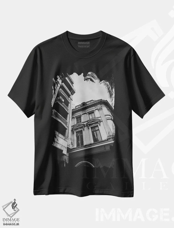 تیشرت مشکی طرح دار عشق معماری ۲، هنر تزئینی سیاه و سفید اثر سباستین هیلگتاگ | immage.ir