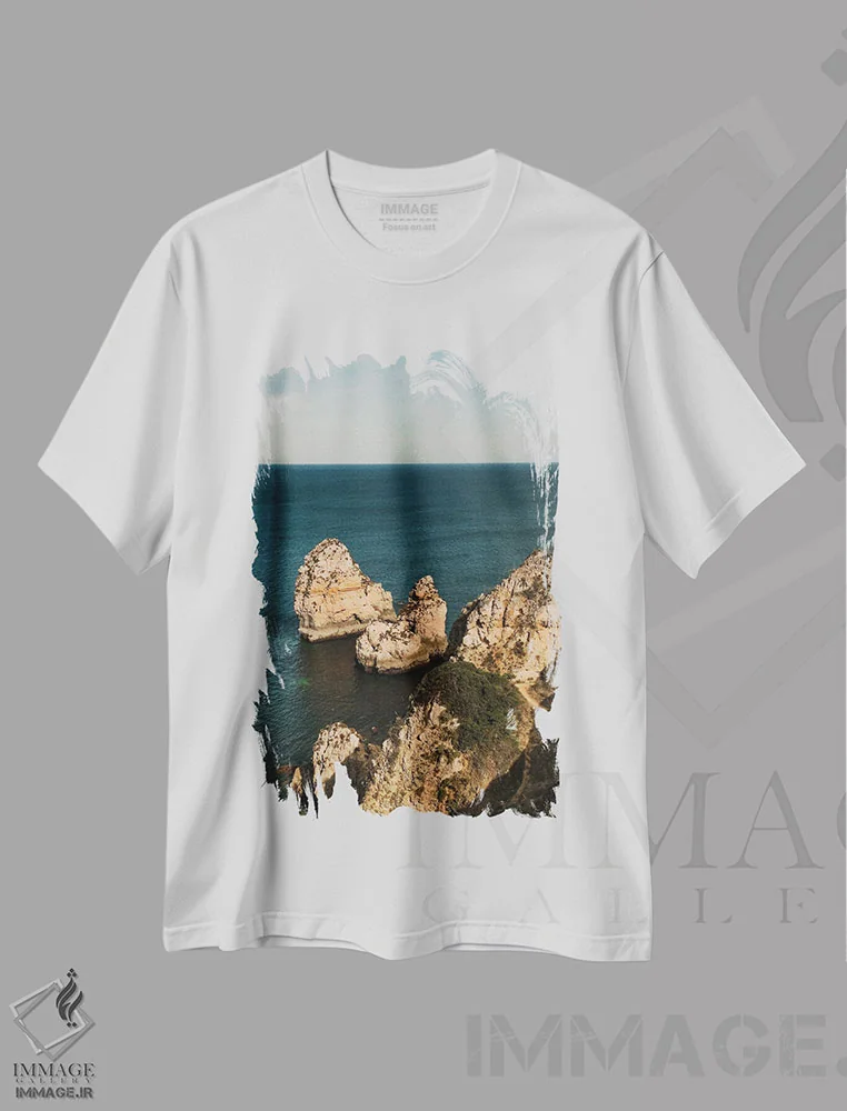 تیشرت سفید طرح دار غروب در سواحل، دکور ساحلی اثر سباستین هیلگتاگ | immage.ir