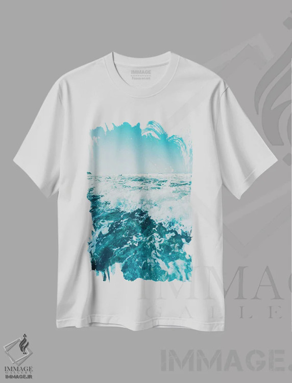 تیشرت سفید طرح دار پاشش تازه آب، عکاسی هنری فاخر اثر سباستین هیلگتاگ | immage.ir