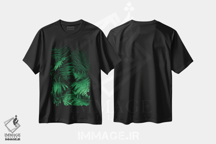 تیشرت مشکی طرح دار سرخس ها، تزئینی اثر سباستین هیلگتاگ | immage.ir