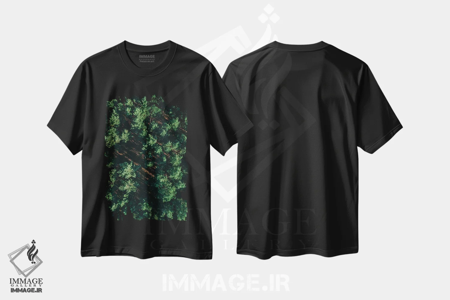 تیشرت مشکی طرح دار جنگل الگودار، عکاسی هوایی اثر سباستین هیلگتاگ | فروشگاه ایماژ