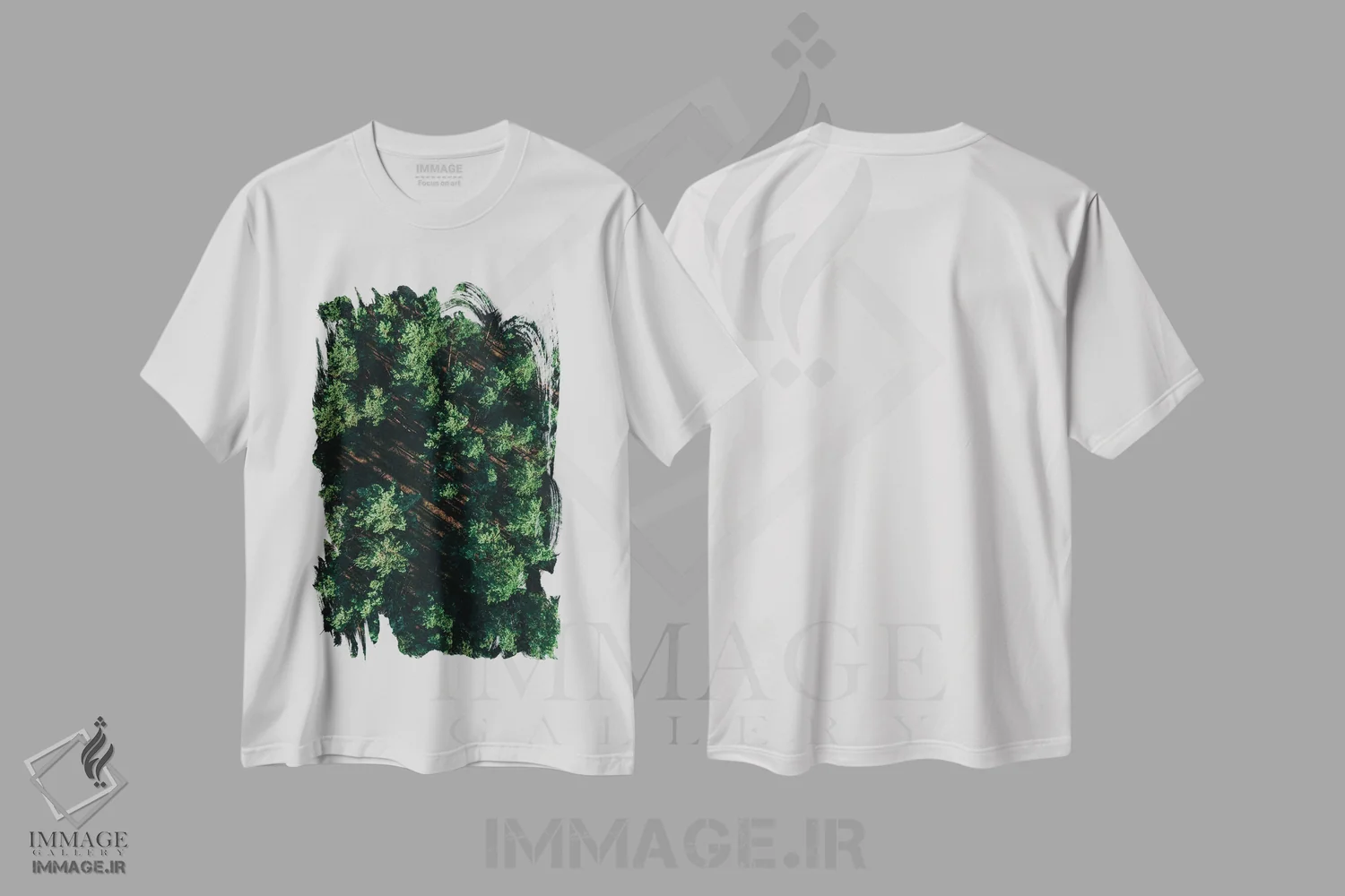 تیشرت سفید طرح دار جنگل الگودار، عکاسی هوایی اثر سباستین هیلگتاگ | immage.ir