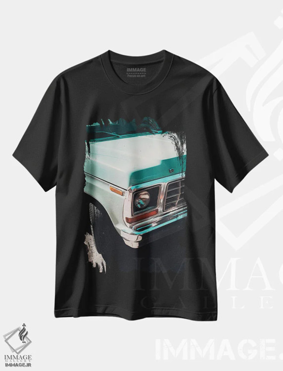 تیشرت مشکی طرح دار کامیون اثر سباستین هیلگتاگ | فروشگاه ایماژ